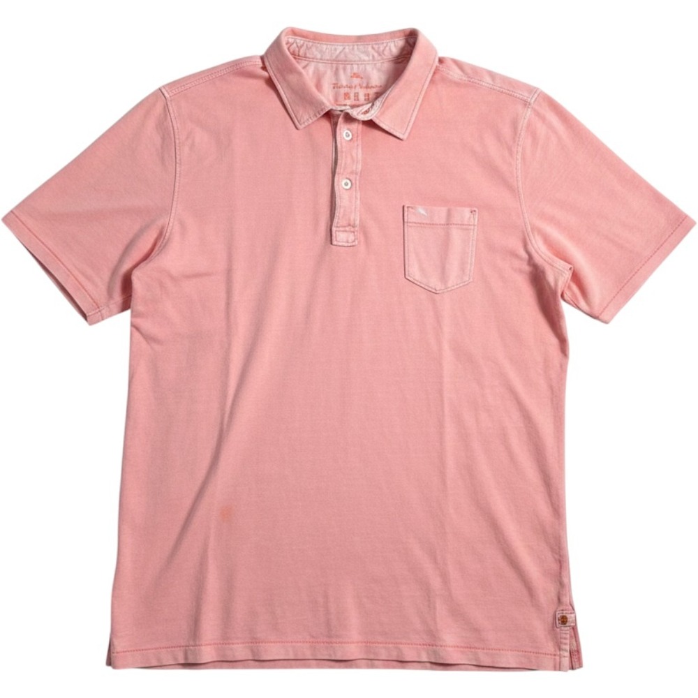 Tommy Bahama Relax Mens XL Pima Cotton Polo Shirt Coral Pink Short Sleeve K3